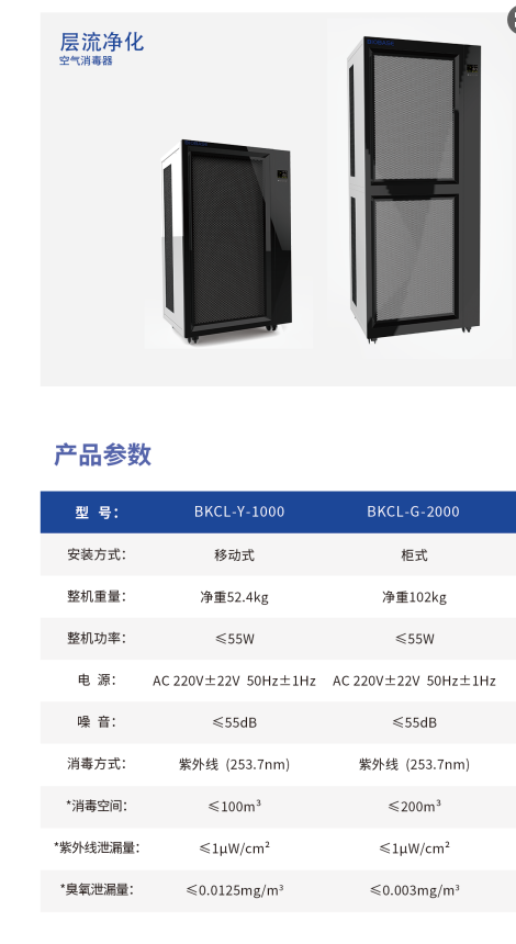 空氣消毒機技術參數圖