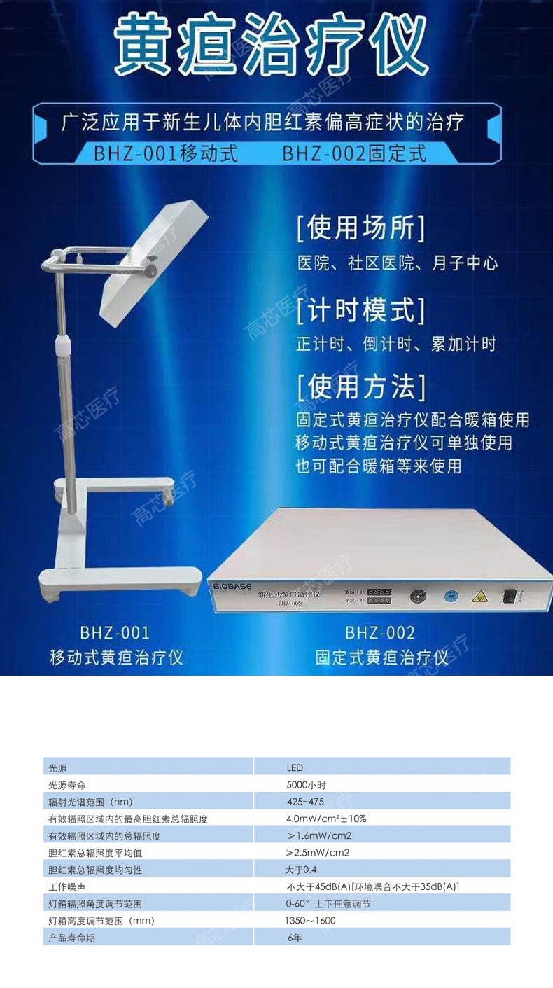 黃疸治療儀詳情頁
